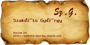 Szakáts György névjegykártya